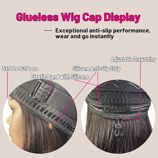 8 Inch Water Wave Bob Wig, Burgundy Glueless 5x5 Pre-Cut Lace